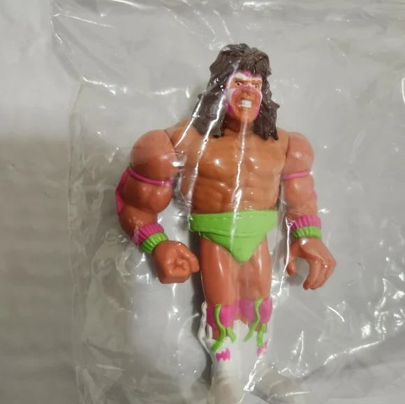 WWEWWF Ultimate Warrior Series 1 Action Figure Green and Pink Accents Loose - Picture 3 of 4
